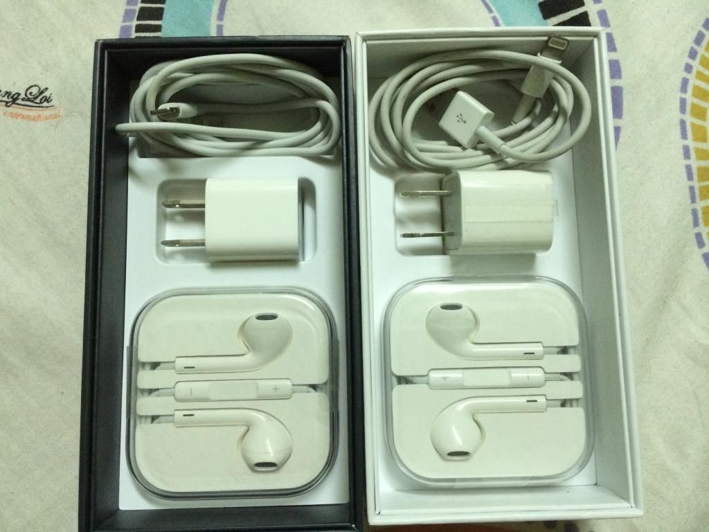 Bán 2 bộ phụ kiện (Sạp-Cáp-Tai nghe) iphone 5s (Zin theo máy)