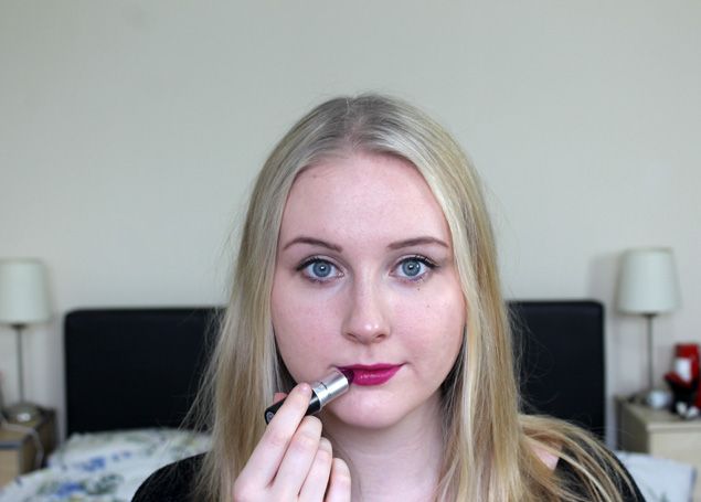 wearing Mac Rebel Lipstick