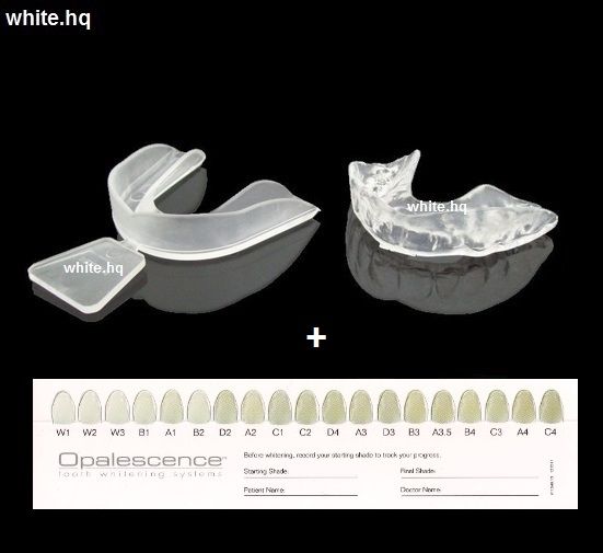 2 X Teeth Whitening Thermo Mouth Trays + Official OPALESCENCE Shade Guide
